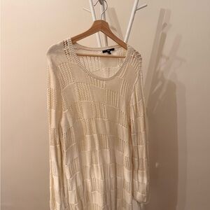 Vans Cream Open-Knit Sweater Top
